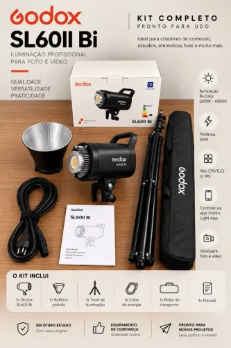 Godox SL60II Bi - Kit Completo de Iluminação Profissional