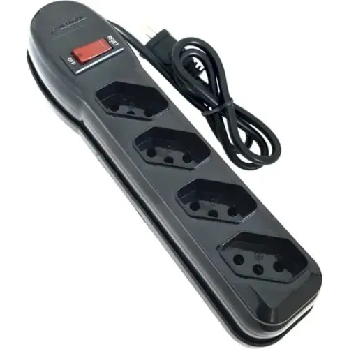 Filtro de Linha 4 Tomadas Circuit Breaker Preto Megatron *ENTREGA GRÁTIS*