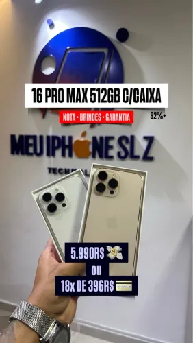 iPhone 16 Pro Max 512Gb com caixa, seminovo impecável