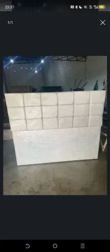 Cabeceira casal reta na cor bege