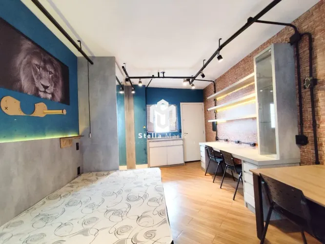 Studio mobiliado de 40m² na Liberdade para locação
