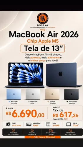 MacBook Air M5 2026 | 13" Disponíveis