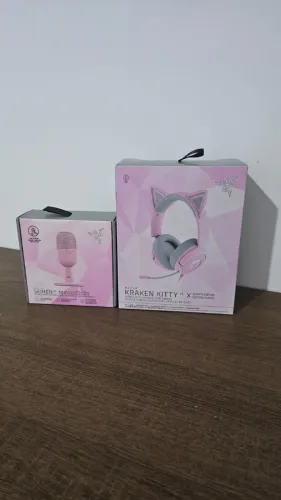 Razer Seiren V3 Mini e Razer Kraken Kitty V3 X novos lacrados