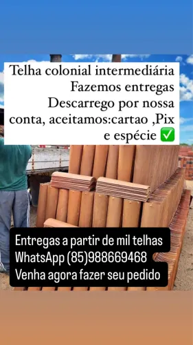 Telha colonial de primeira é comum