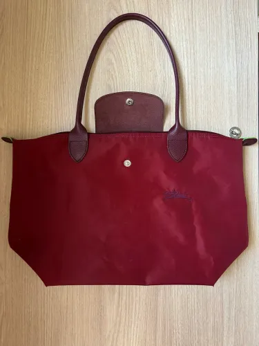 Bolsa Longchamp Original - cor bordô - tamanho M