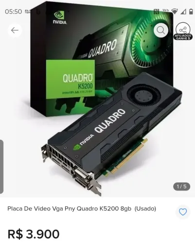 Placa video nvidia 8gb boa