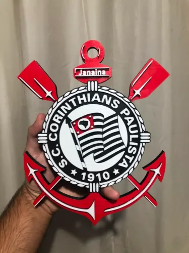 Escudo Do Corinthians 3D Decorativo (Personalizado com Nome e Qualquer Time)
