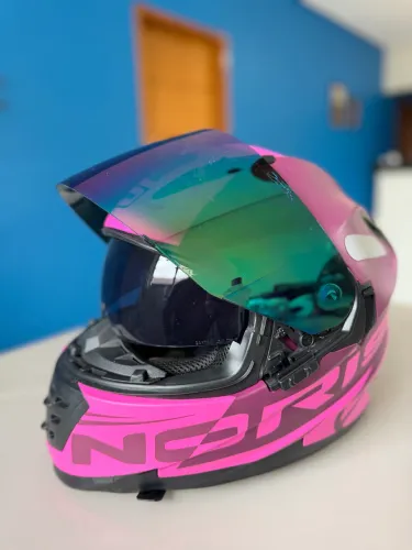 Capacete Norisk FF302 Rosa Premium Tam. 56 + Viseira Camaleão