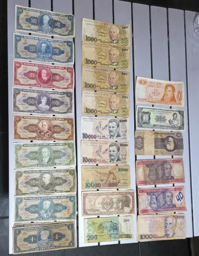 Células nota de dinheiro antigas