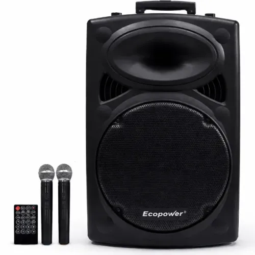 CAIXA DE SOM AMPLIFICADA ECOPOWER EP 1903 15 POLEGADAS SOM POTENTE BLUE/USB SD FM C MICRO