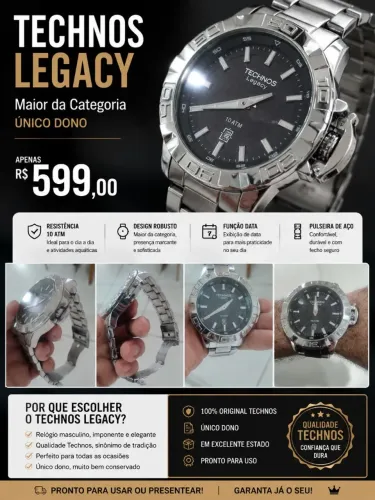 Relógio Technos Legacy - Maior da Categoria - Aceito cartão e Trocas