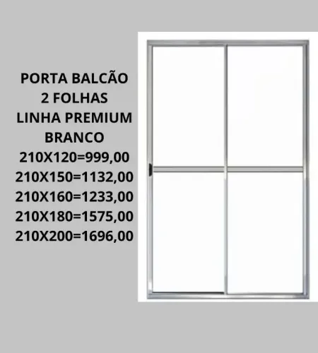 PORTA BALCÃO DIRETO DA FABRICA PREMIUM 2 FOLHAS BRANCA 210X120 PAGAMENTO NA ENTREGA