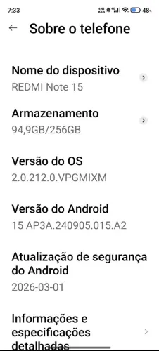 Vendo celular novo redimi note 15 