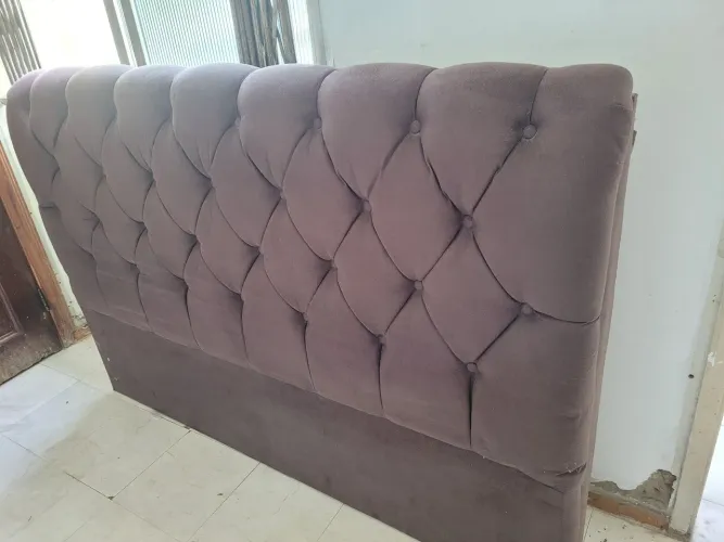 Cabeceira Quen Size em Suede Marrom