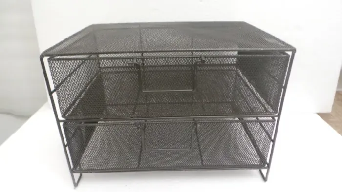 GAVETEIRO DE MESA DA TOK & STOK EM METAL ARAMADO COM 2 GAVETAS