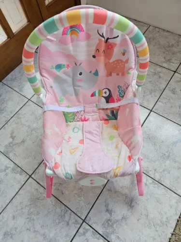 Cadeirinha De Balanço Repouseira Musical Baby Style Cor Rosa