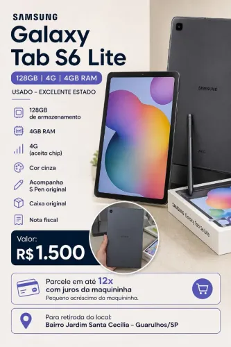 Samsung Galaxy Tab S6 Lite 128GB 4GB RAM 4G + S Pen Original