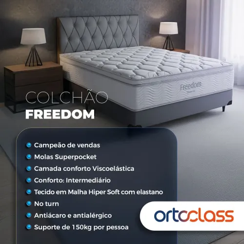 Colchão casal Ortobom Freedom 32cm molas / receba em até 24h / pague na entrega