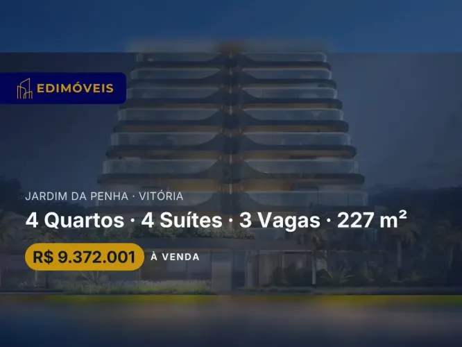 Jardim da Penha: Apartamento 4 suítes com acabamentos de altíssimo luxo