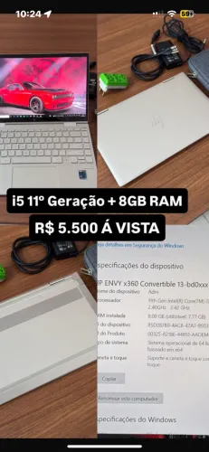 Notebook i5 11geraçao HP envy x360 sem marcas de uso aceito propostas a vista 