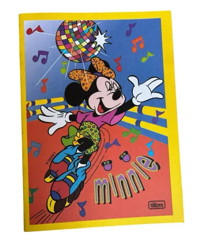 Raro caderno Tilibra, pequeno dos anos 80 - Minnie com 96 fls