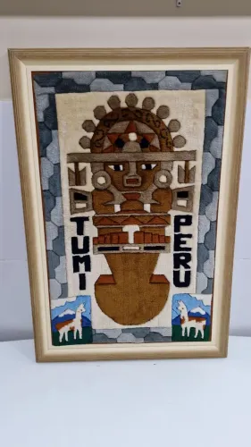 Quadro em pelo de Lhama do Peru
