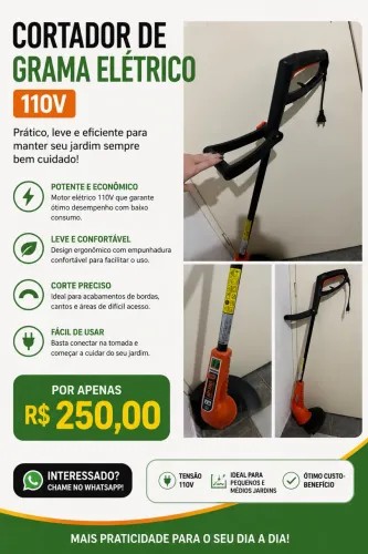 cortador de grama elétrico 110v
