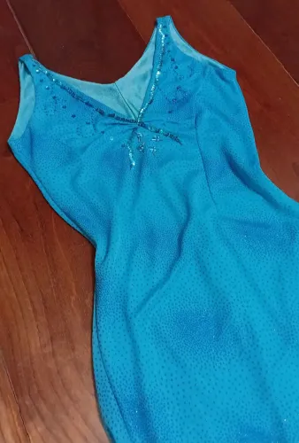 Vestido vintage bordado azul