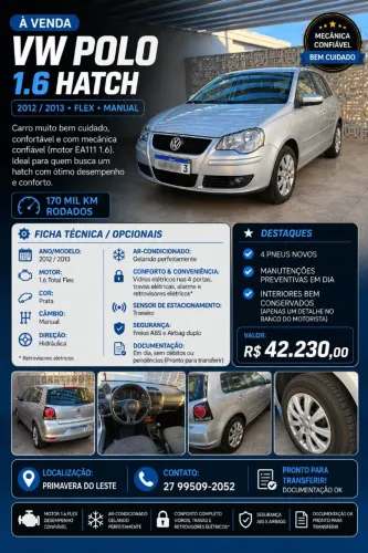 Volkswagen Polo 1.6 Mi/s.ouro 1.6 MI Tot.flex 8V 5P 2013