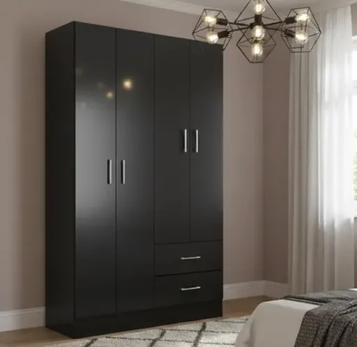 Guarda-Roupa Atenas 4 Portas Preto