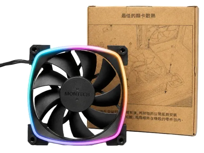 Fan Montech AX120 PWM ARGB, 120mm, 12cm - Cooler, Ventoinha