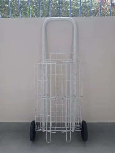 Carrinho Feira Metal Branco
