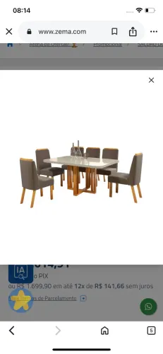 Mesa de jantar 6 cadeiras