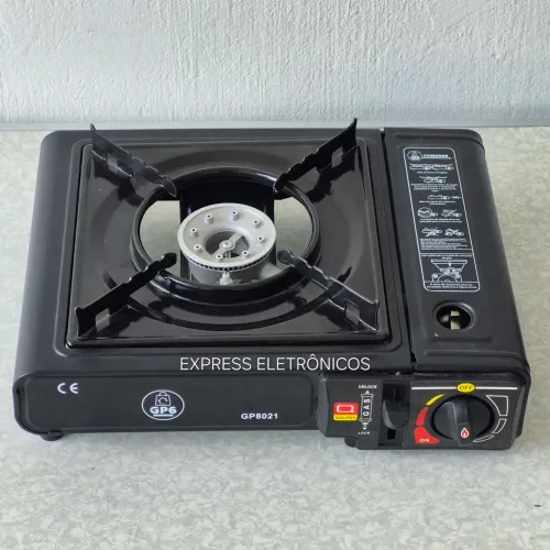 KIT FOGÃO PORTÁTIL A GÁS REFORÇADO AUTOMÁTICO COM MALETA COM GÁS NOVO