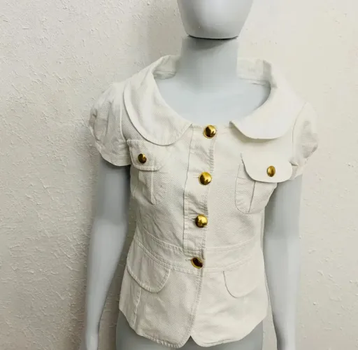 Blazer Alfaiataria Tamanho Pp Branco Bom Estado