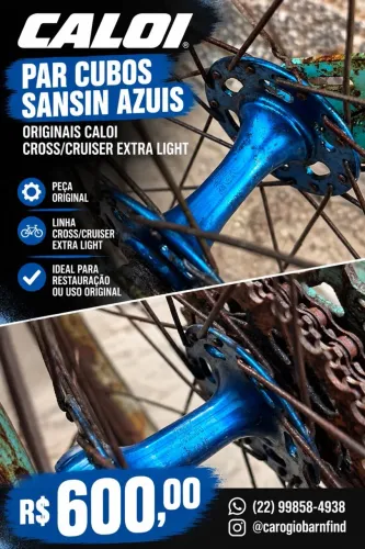 Par Cubos Sansin Azuis Originais Bicicleta Caloi Cross/Cruiser Extra Light