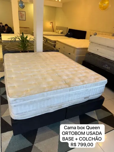 Cama Box QUEEN ORTOBOM USADA - ENTREGO
