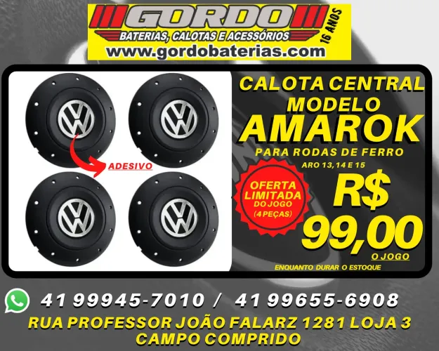 Jogo de calota para roda de ferro Volkswagen Amarok. Promoção R$99,00 o jogo. Disk entrega