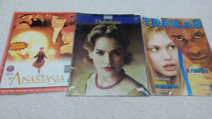 Lote de revistas de cinema Anastasia Sharon Stone Angelina Jolie.