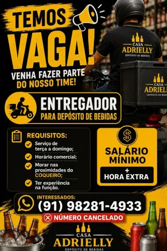 Entregador - depósito de bebida