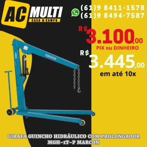 Guincho Girafa Hidráulico Com prolongador MGH-1T-P marcon