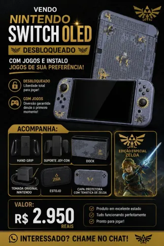 Nintendo switch OLED completo Desbloqueado