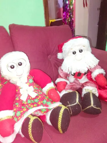 Papai Noel e mamãe Noel decoração de natal