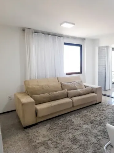 SOFÁ 4 LUGARES BEGE EM SUEDE