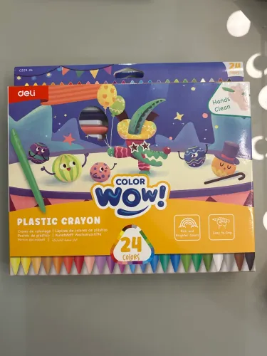 Giz de cera de plástico - 24 cores - Color Wow! - Deli