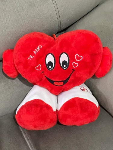 Urso Pelúcia Coração Te Amo Vermelho