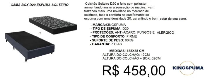 Colchão+ box - compre hoje e receba em até 772 horas 