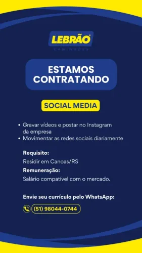 ESTAMOS CONTRATANDO SOCIAL MEDIA