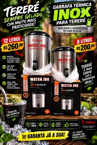 Garrafas térmica inox top de linha 