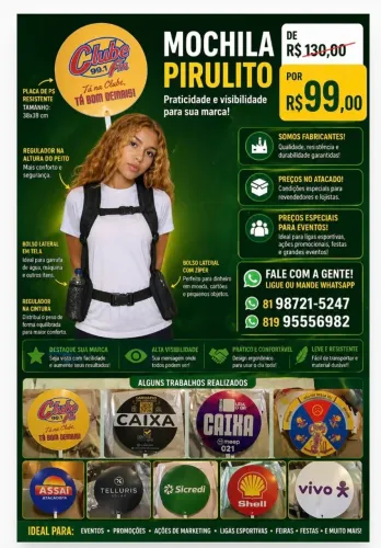 Mochila pirulito R$ 99,00